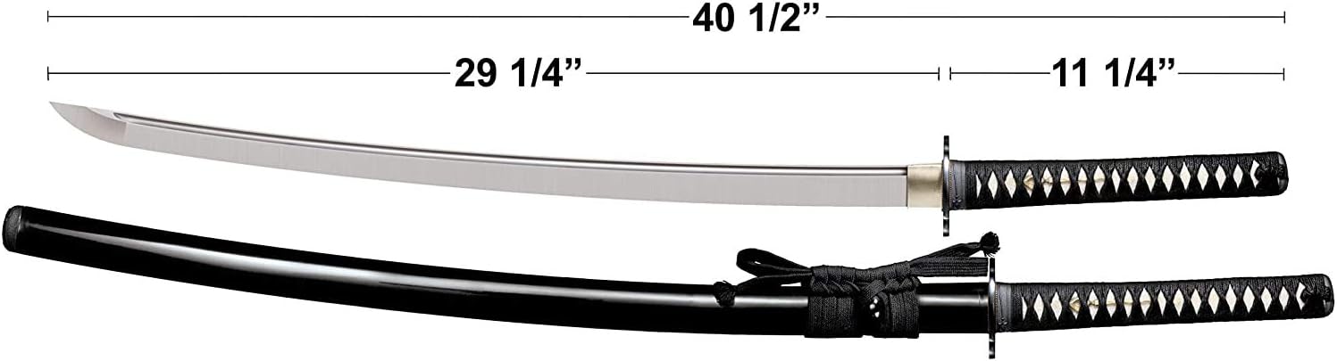 Cold Steel 88BKW Katana, Ray Skin Handle, Wood Scabbard, One Size