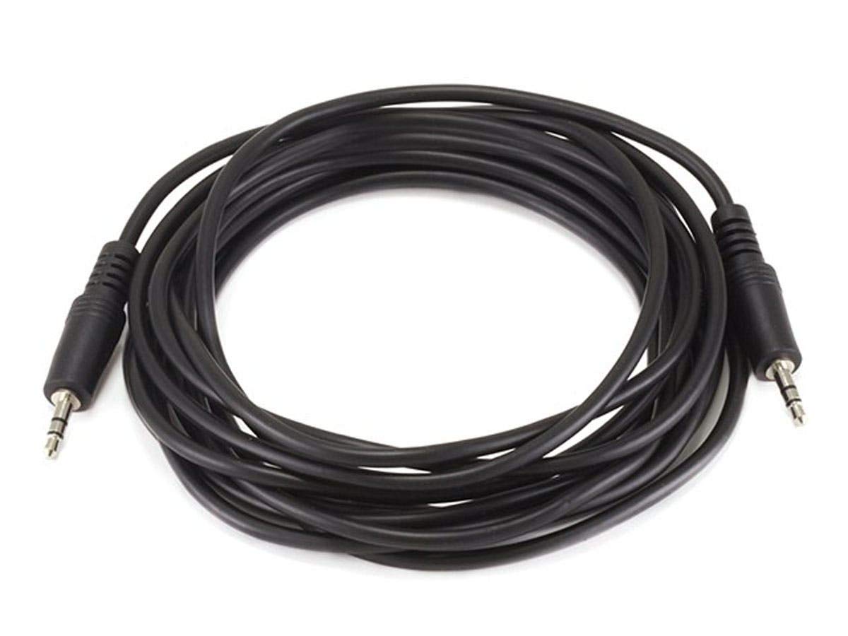 Monoprice 3.5mm (1/8") Male-to-Male Stereo TRS AUX Cable with Molded Strain Relief Boots