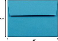 JAM Paper Blue Booklet Invitation Envelopes, Recycled, Gummed Seal