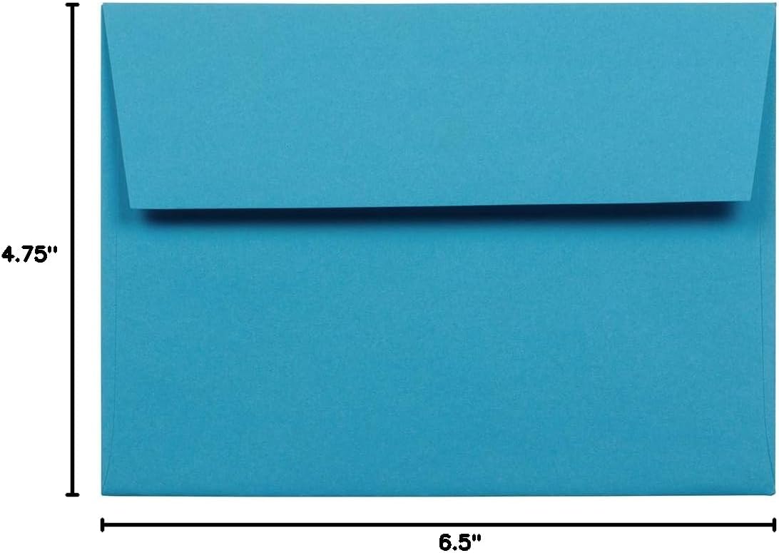 JAM Paper Blue Booklet Invitation Envelopes, Recycled, Gummed Seal