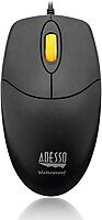 Adesso iMouse W3 USB Waterproof Optical Mouse With Magnetic Scroll Wheel, Black/Yellow