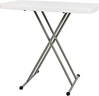 Flash Furniture Elon Folding Table - Granite White - Height Adjustable - 30 Inch - TV Tray - Commercial Grade Laptop Table 30"