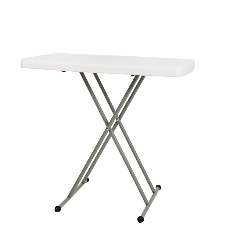 Flash Furniture Elon Folding Table - Granite White - Height Adjustable - 30 Inch - TV Tray