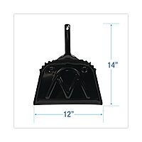 Boardwalk 04212 Metal Dust Pan, 12" Wide, 2" Handle, Black (Case of 12)