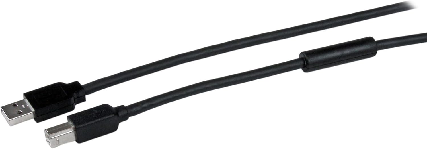 StarTech.com 15m / 50 ft Active USB 2.0 A to B Cable - Long 15 m USB Cable - 50 ft USB Printer Cable - 1x USB A (M)