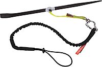 Ergodyne Squids 3100 Tool Lanyard with Single Carabiner and Adjustable Loop End, Standard Length Black