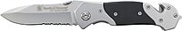 Smith & Wesson 8in High Carbon S.S. Folding Knife with 3.3in Drop Point Blade and S.S. with G-10 Inlay Handle for Outdoor, Tactical, Survival and EDC Box