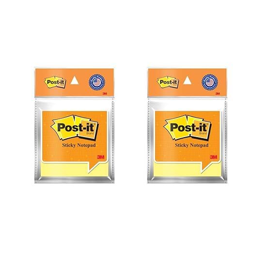 3M Post-it Sticky Notes (3" X 3") - Pack of 2