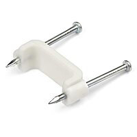 StarTech.com 100 Pack Cable Clips with Nails - Two Steel Nails - Reusable Nail-in Clamps - Brick/Drywall Cable Fasteners