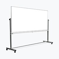 Luxor Mobile Dry Erase Double-Sided Magnetic Whiteboard with Aluminum Frame and Stand - 96"W x 40"H