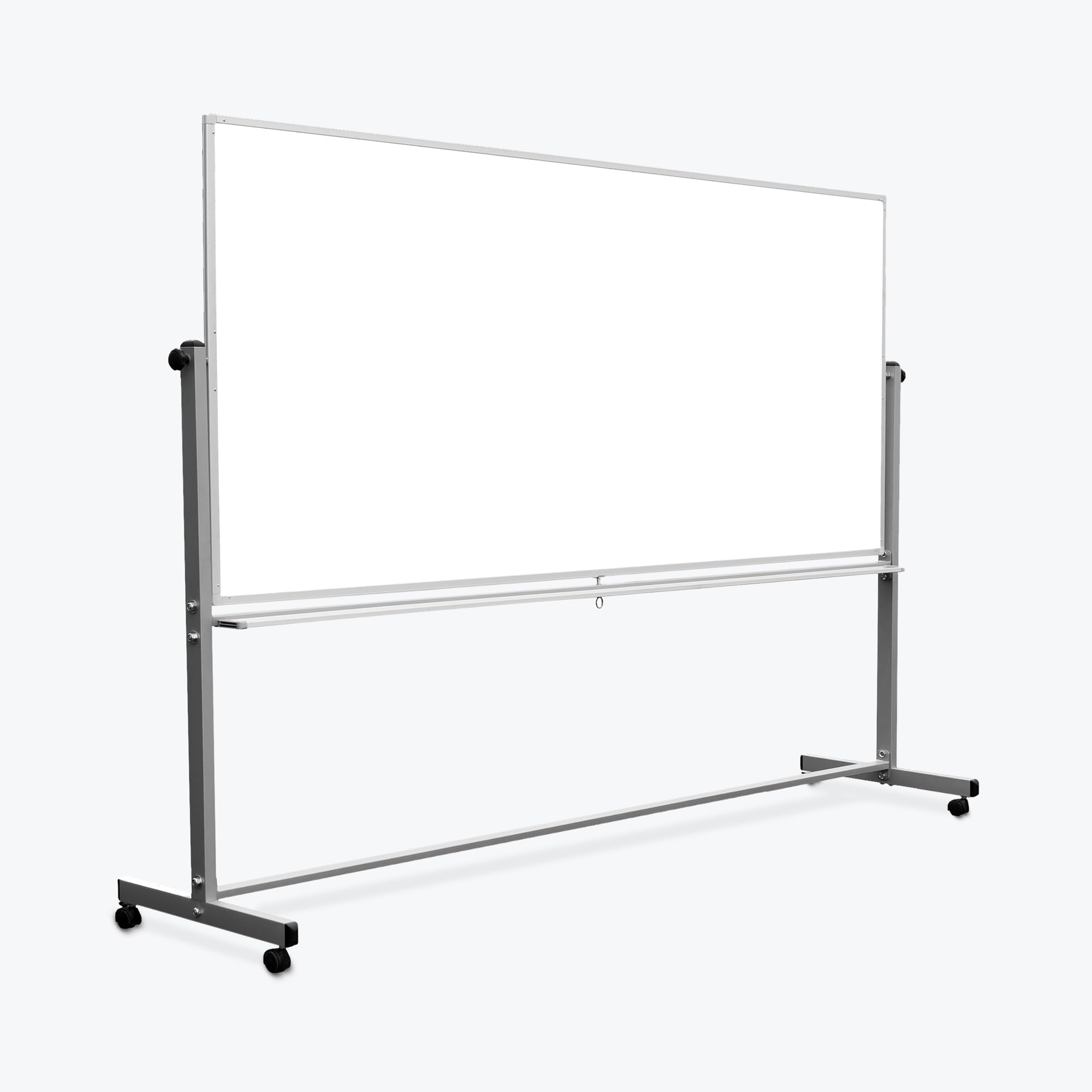 Luxor Mobile Dry Erase Double-Sided Magnetic Whiteboard with Aluminum Frame and Stand - 96"W x 40"H