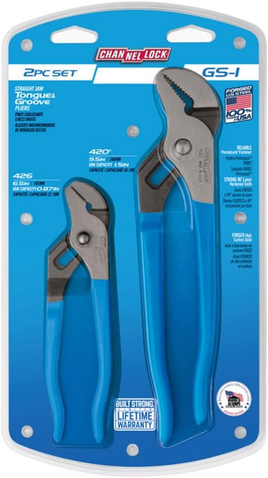 CHANNELLOCK, GS-1, 2PC #420&426 Tounge & Groove Pliers in Gift Box