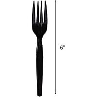 Genuine Joe Heavy Weight Plastic Fork, Black, 1000 Count