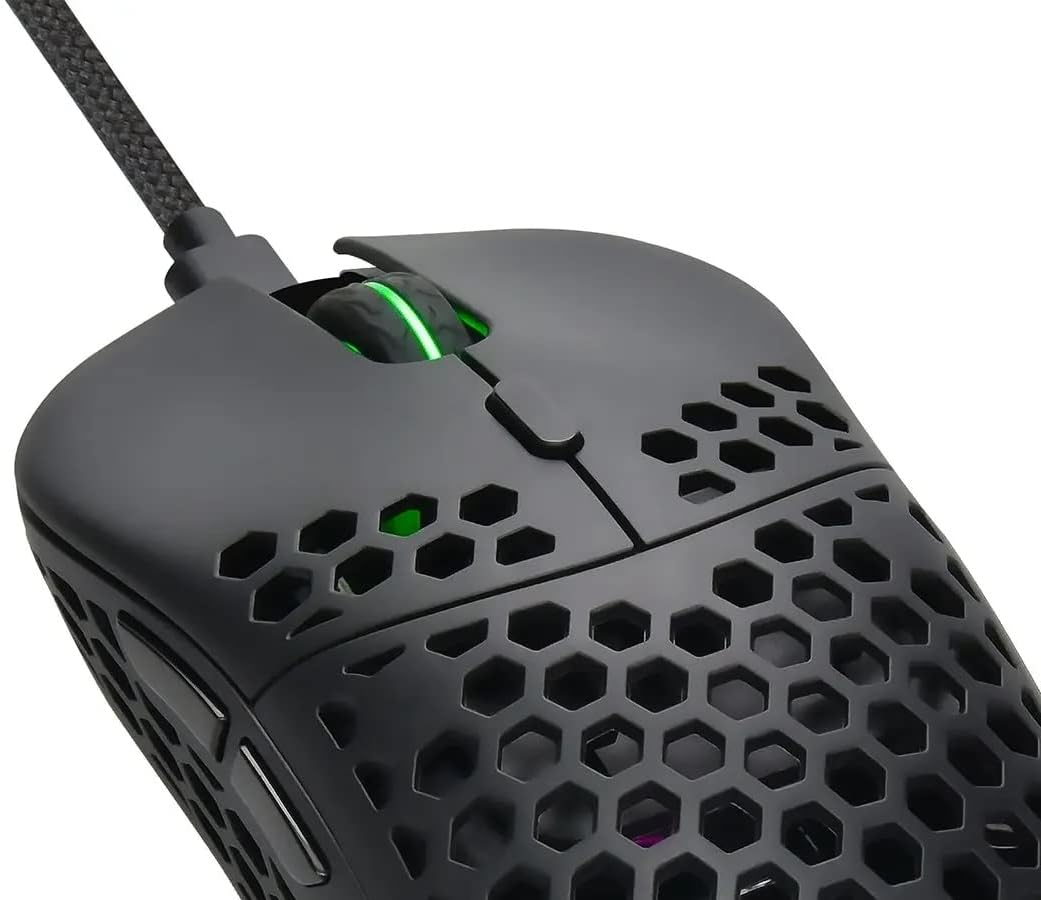 Monoprice Hyper-K Wireless Ultralight Gaming Mouse - PixArt Optical Sensor, Offers 6 Programmable DPI Settings - Dark Matter