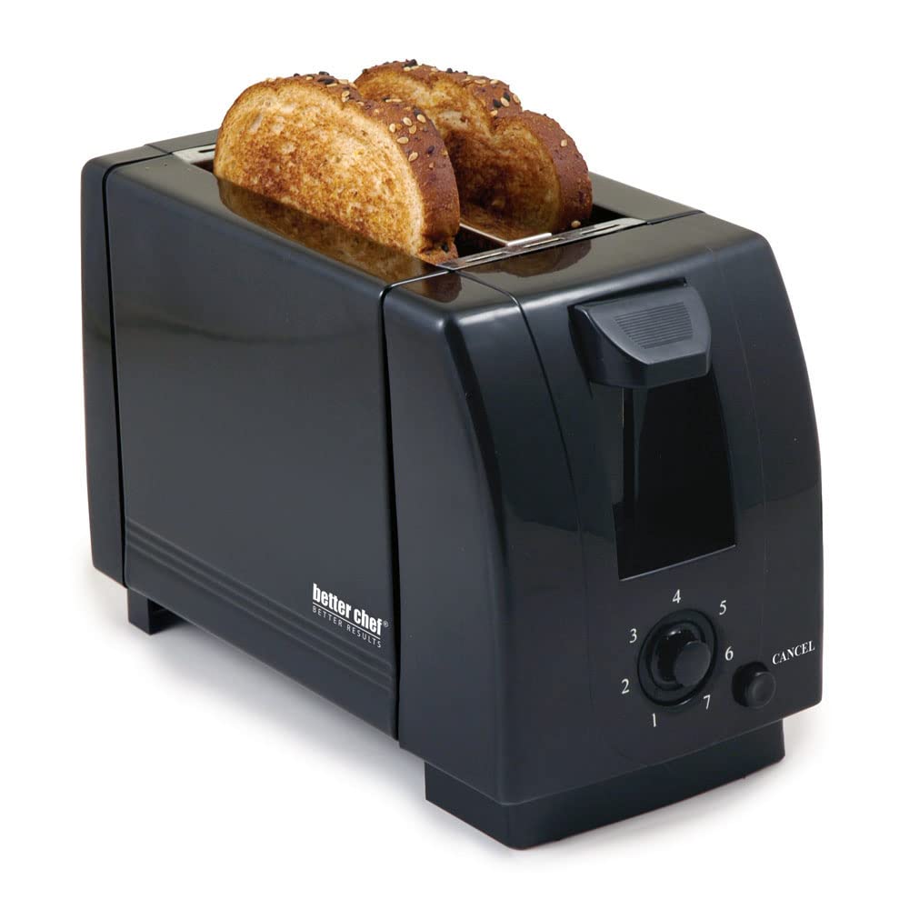 BETTER CHEF 2-Slice Toaster - Darkness Control & Crumb Tray