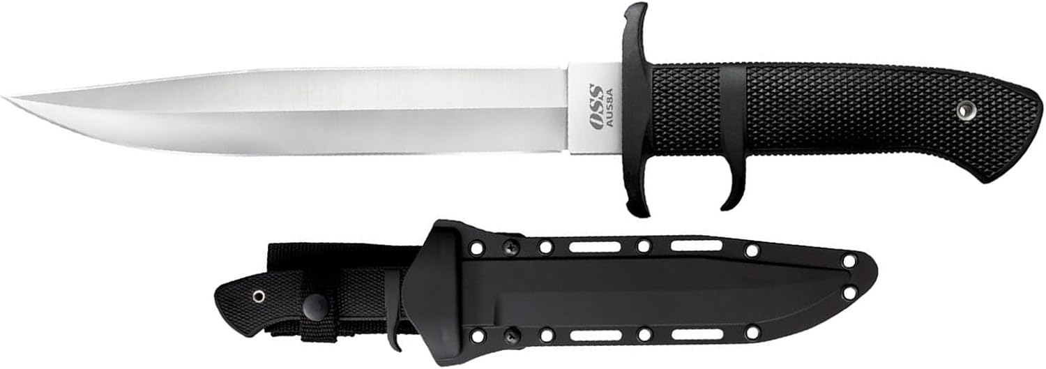 COLD STEEL OSS 8.25" Japanese AUS8A Clip Point Blade 5.125" Kray-Ex Handle Tactical Outdoor Hunting Fixed Blade Knife