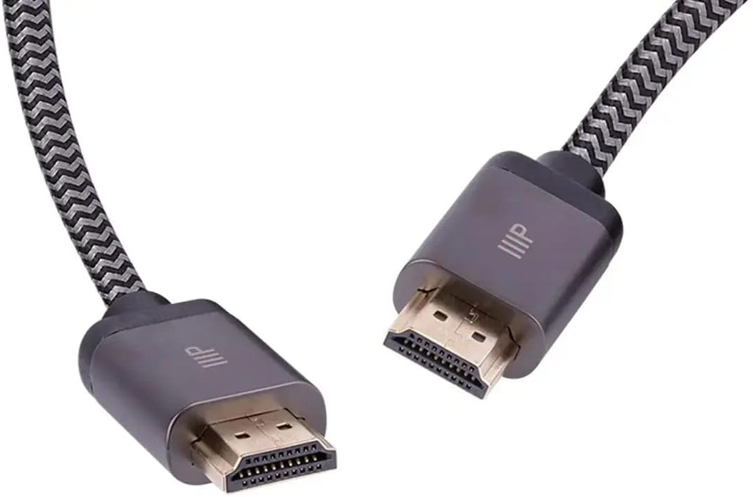Monoprice 8K Certified Ultra High Speed HDMI Cable - Braided - HDMI 2.1, 8K@60Hz, 4K@120Hz, 48Gbps, HDR, VRR - CD535B