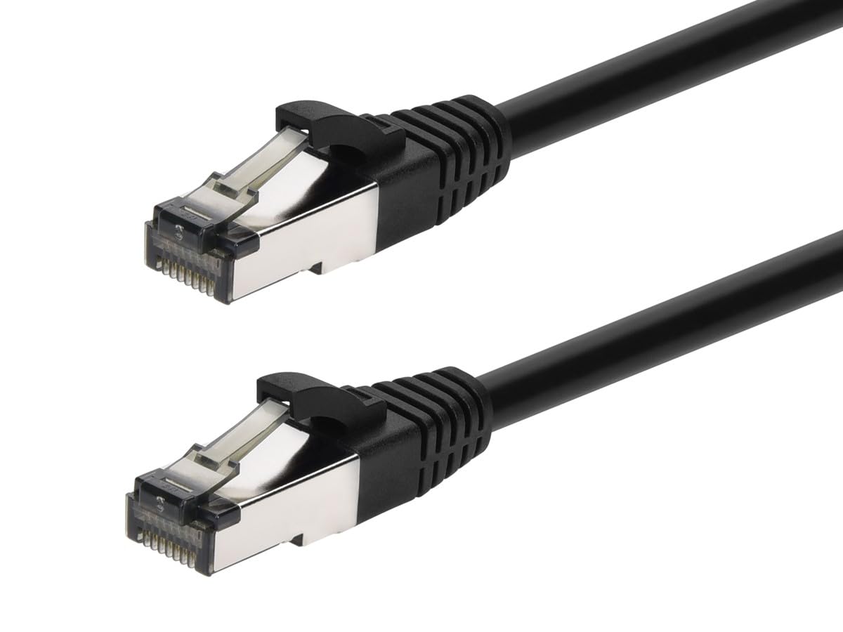 MONOPRICE Cat8 Patch Cable - Double Shielded (S/FTP), 28AWG, 2GHz, 40Gbps, Pure Bare Copper, Snagless RJ45