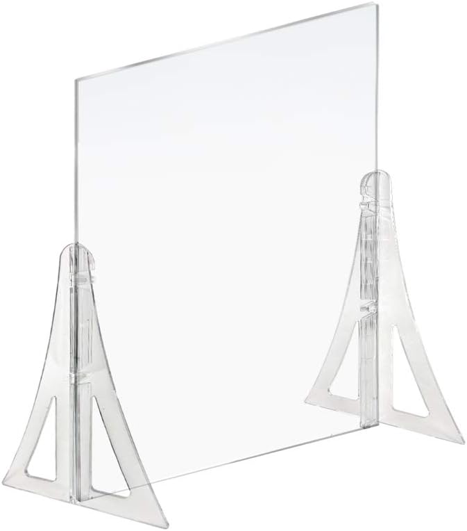 Azar Displays Protective Sneeze Guard for Counter and Desk - Portable Plexiglass Barrier (Pack of 2)