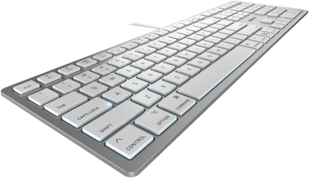 Cherry KC 6000 C Slim Keyboard Made with Mac Layout. Scissor Tech Typing for Near Silent. USB-C Wired. US Layout White