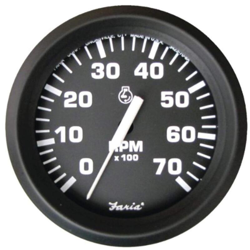 Faria Beede INSTRUMENTS Faria 32805 Euro Tachometer (7000 RPM) - 4", Black Electromechanical Gauge