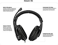 Adesso Xtream H5 - 3.5mm Stereo Headset with Microphone - Noise Cancelling - Wired- Lightweight - Works with Computer