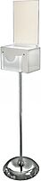 Azar Displays 206320-WHT 9" W x 6.25" D x 6.25" H Large White Suggestion Box with Pocket, Lock & Keys on Pedestal
