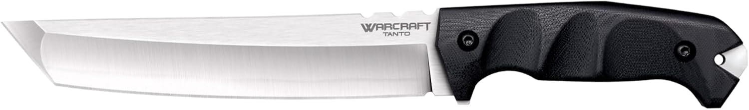COLD STEEL Warcraft San Mai III Tanto Fixed Blade Knife with G-10 Handle and Secure-Ex Sheath
