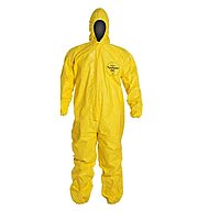 DuPont Tychem QC Disposable Coveralls - Large Yellow, Zipper Closure