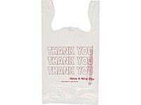 Inteplast Group THW1VAL "Thank You" Handled T-Shirt Bags, 11 1/2 x 21, Polyethylene, White (Case of 900)