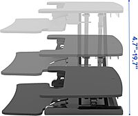 FlexiSpot M7-E Series Desk Riser, 4-3/4" to 19-3/4"H x 31-1/2"W x 16-5/16"D, Black