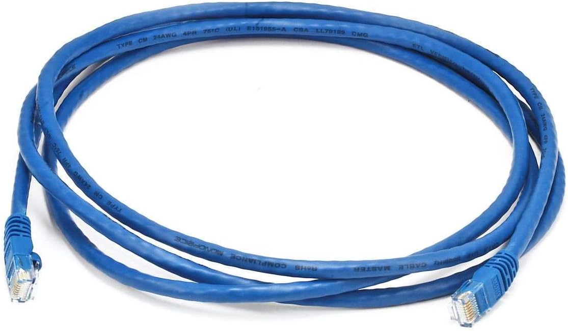Monoprice 7FT 24AWG Cat6 550MHz UTP Ethernet Bare Copper Network Cable - Blue