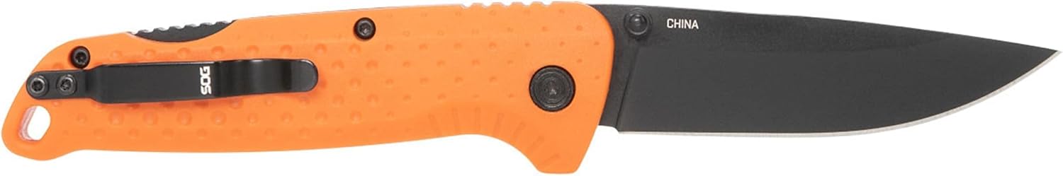 SOG Adventurer LB 3" Lightweight Portable Outdoor Folding Knife | CRYO 5CR15MOV Steel | GRN Handle - ORANGE/BLACK