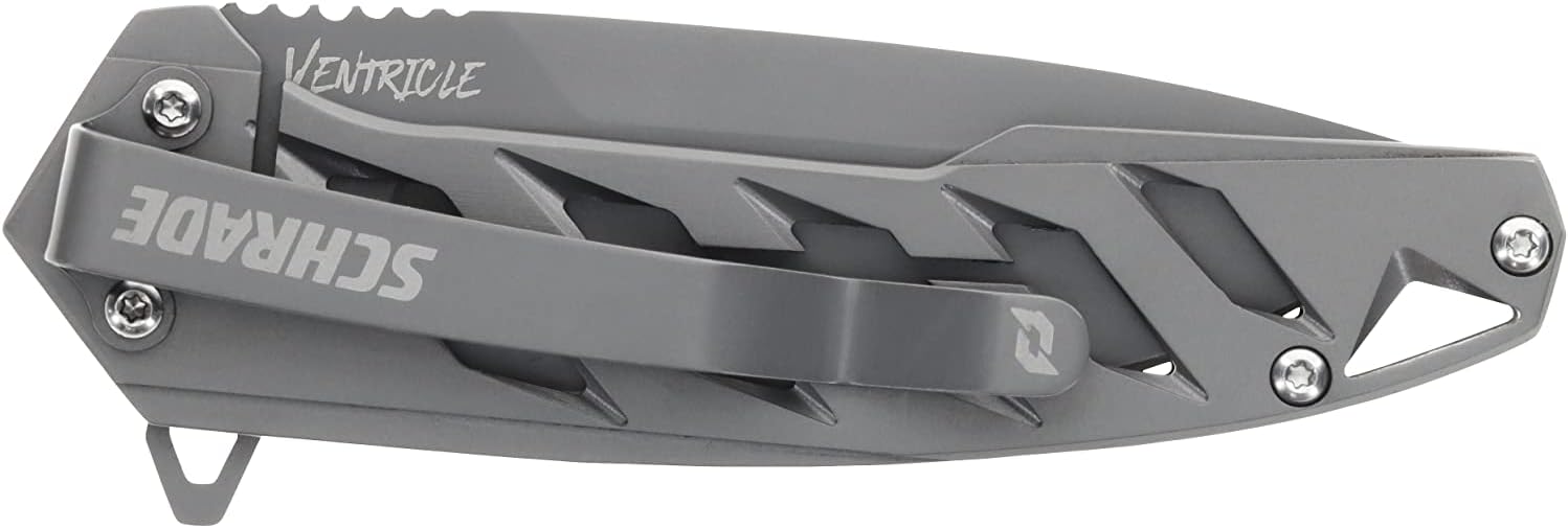 Schrade Delta Class Ventricle Folder 7in with 3in AUS-10 Steel Blade and Aluminum Handle for EDC