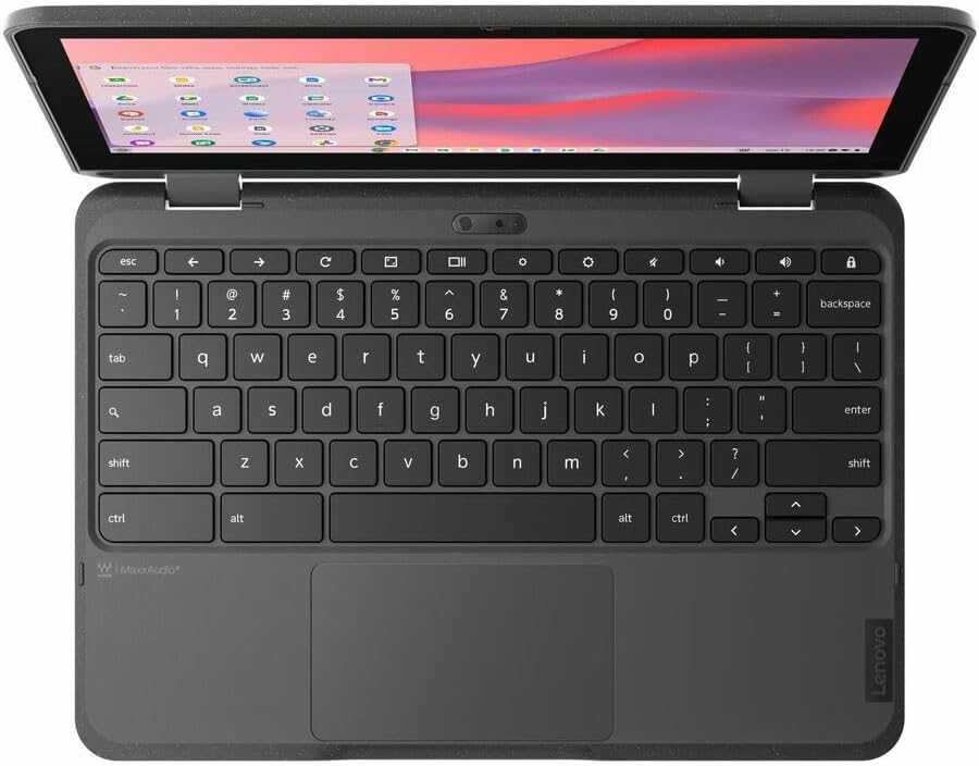 Lenovo 500e Chromebook Gen 4s 83L40001US 11.6" Touchscreen Convertible 2 in 1 Chromebook - HD - Intel N-Series N100-8 GB
