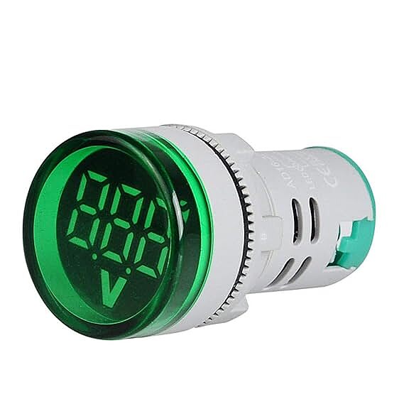 Green Voltage Indicator by Smidnya – Round AC 50~500V Panel Meter for Maharashtra Industry