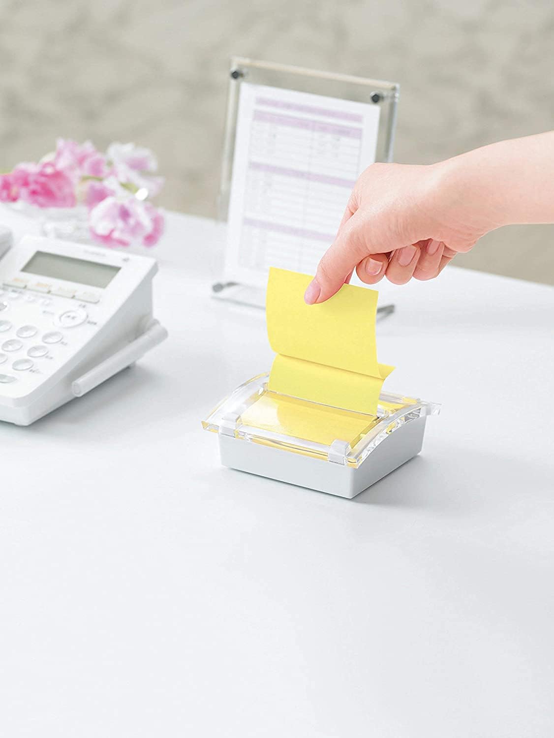 Post-it Dispenser Pop-up Notes, 3x3 in, 6 Pads, Canary Yellow, Clean Removal, Recyclable