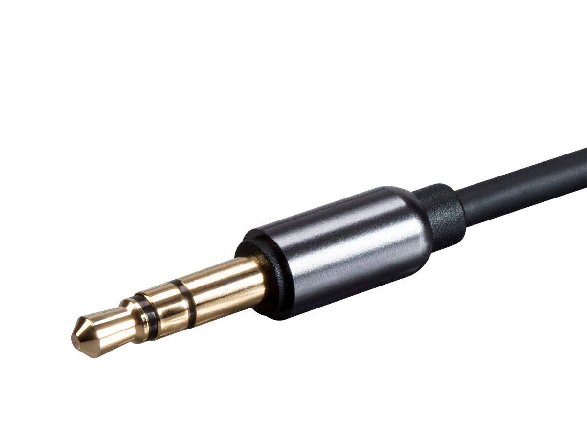 Monoprice Auxiliary Audio Cable - 3.5mm TRS, Gold Plated, 3 Feet, Black - Onyx Series 1 Count (Pack of 1) Cable