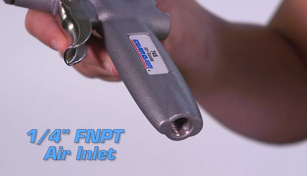 Guardair Jet Guard 74S Safety Air Blow Gun 74S Air Cone Nozzle Protects Against Chip Fly-Back Aluminum Body, 6.63 INCH