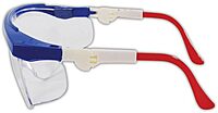 MCR Safety TK130 Tomahawk Safety Glasses with Clear Scratch-Resistant Lens and Colored Frame, Standard, Red/White/Blue