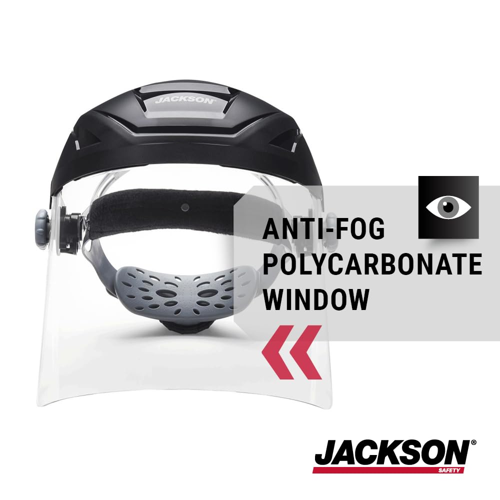 Jackson Safety Lightweight F4XP Premium Face Shield - Mask & Crown with 370 Speed Dial Ratcheting Headgear, ANSI Z87.1