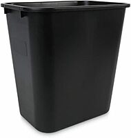 Boardwalk Soft-Sided Rectangular Prism Plastic Wastebasket, 28 Qt, 15inH x 11inW x 14 3/8inD, Black