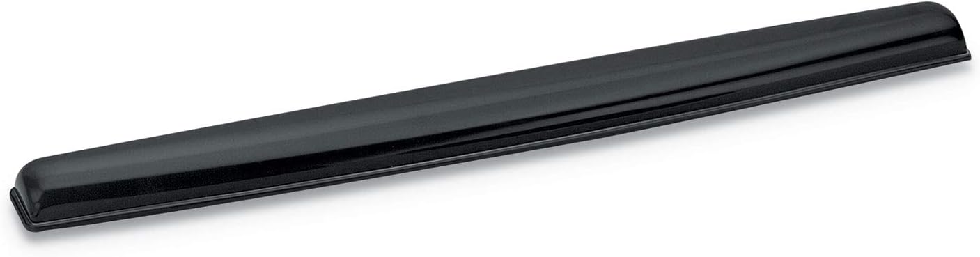 Fellowes Crystal Gel Keyboard Wrist Rest - Black (9112201) - 0.63in x 2.31in x 18.56in Dimension - Black - Gel