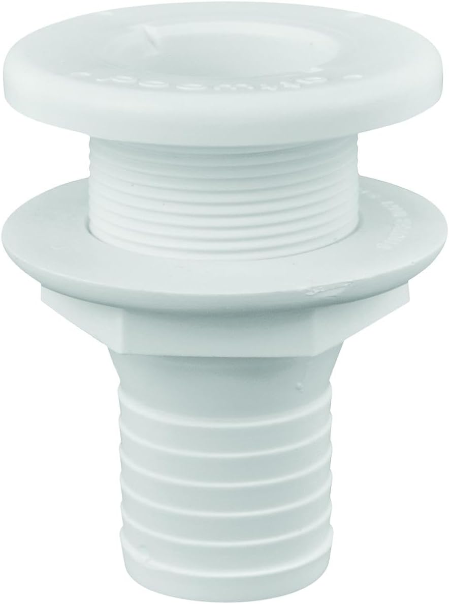 attwood 3875-3 1.5" Polypropylene Straight Thru-Hull Connector for Boating Plumbing Fittings