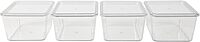 Martha Stewart Brody Plastic Storage Organizer Bins with Transparent Lids for Home Office, Kitchen, or Bathroom, 4 Pack
