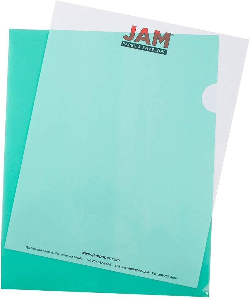 JAM PAPER Plastic Sleeves - Letter Size - 9 x 11 1/2 - Pack of 12