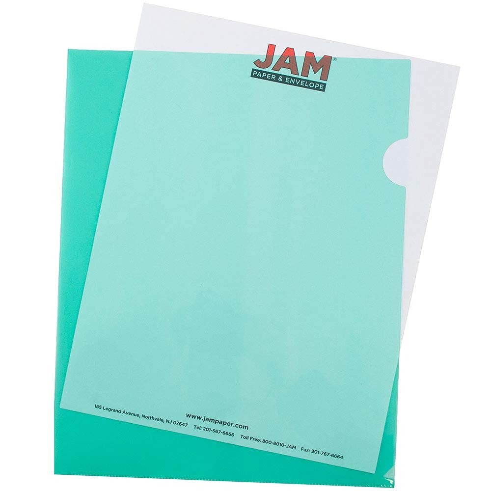 JAM PAPER Plastic Sleeves - Letter Size - 9 x 11 1/2 - Pack of 12