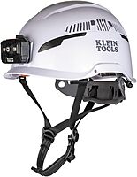 Klein Tools Safety Helmet, Type-2 Safety Helmet, Vented, Class C Helmet w / Light