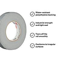 3M 3939 Heavy Duty Duct Tape, Silver, .94 in x 60 yd x 9.0 mil – Professional Grade Water-Resistant Duct Tape for Sealing