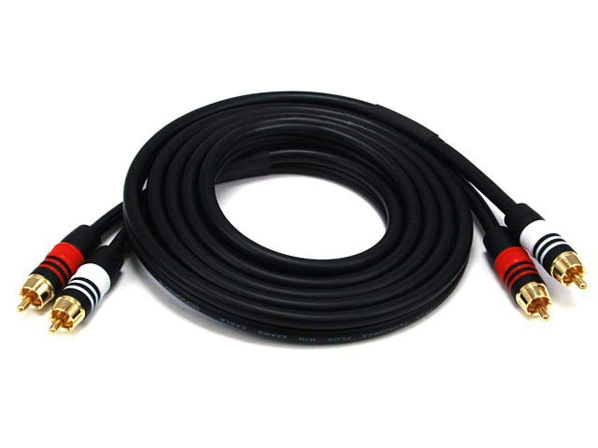 Monoprice Premium Two-Channel RCA Audio Cable - 2 RCA Plug to 2 RCA Plug, 22AWG RG-59